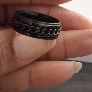 Black Chain Ring for Men
